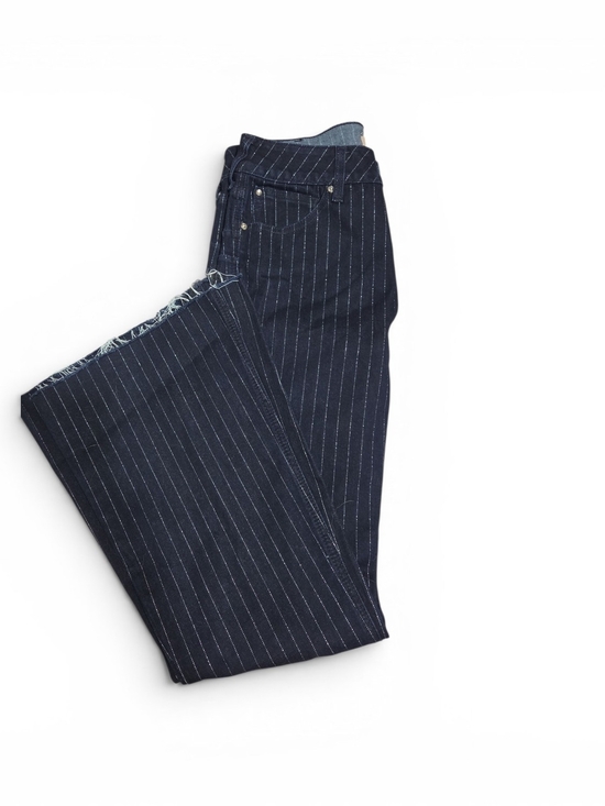 Ariat Denim - Ariat Dark Navy Sparkle Pinstripe Women's Flare Jeans Size 31R
